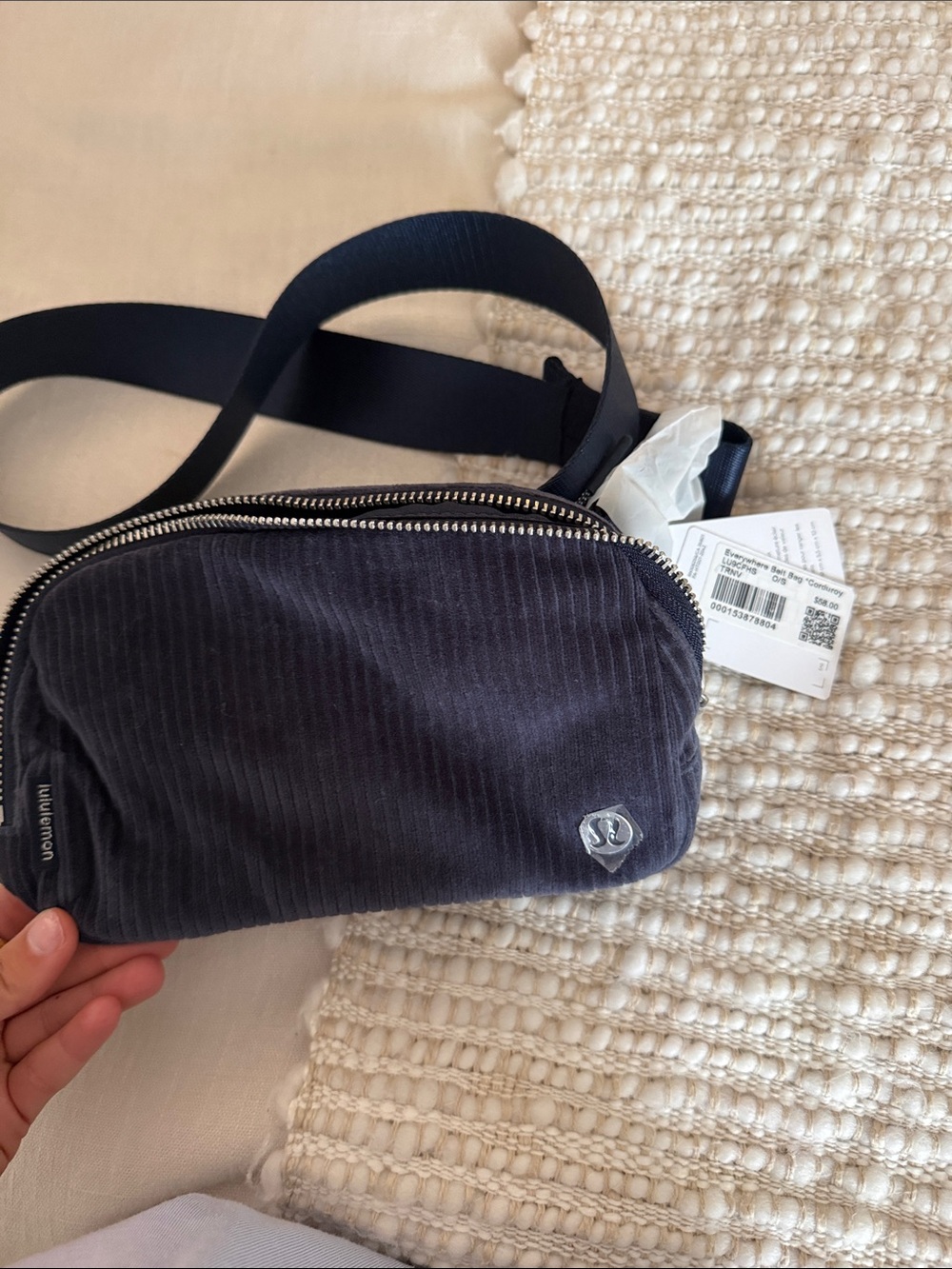 lululemon athletica Black Corduroy Crossbody Belt Bag fannypack